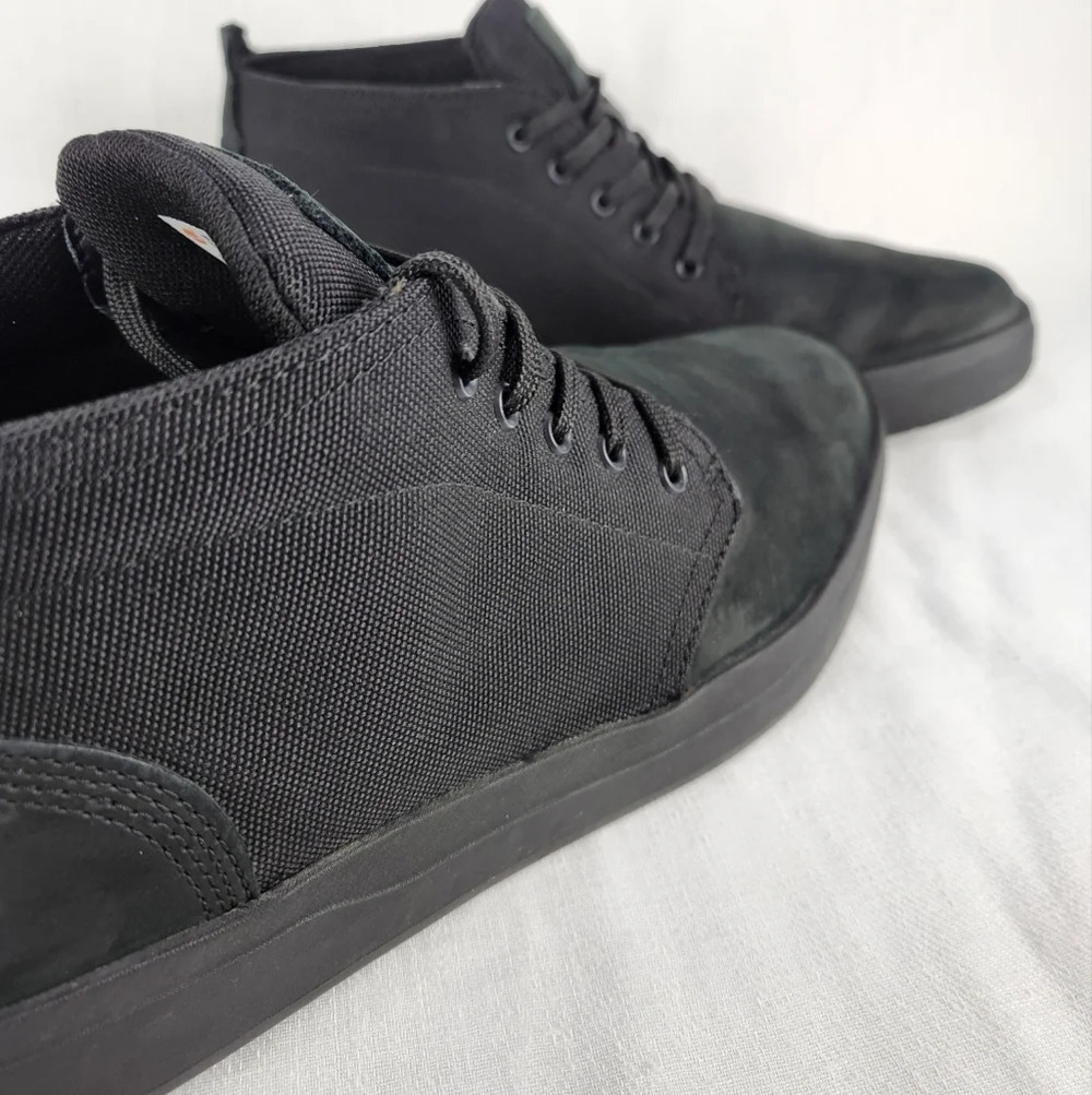 Timberland Suede Canvas Black Ankle Boots - Picture 9 of 10